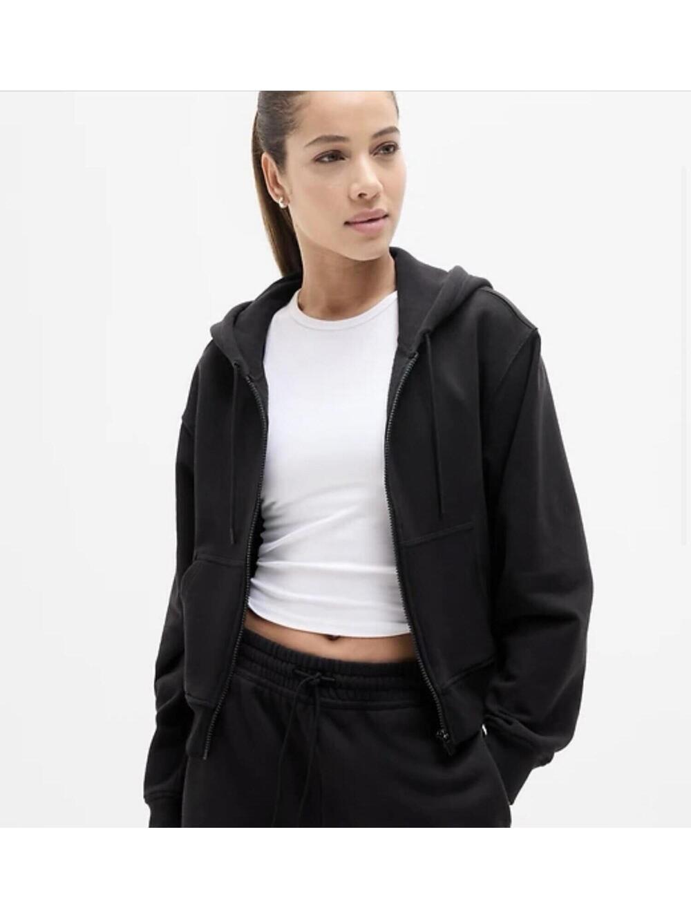 ATHLETA Forever Fleece Full Zip Sweatshirt Women's Size 3X BLACK NWT